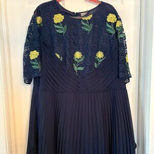 Floral Pleated Asos Dress, Size 20